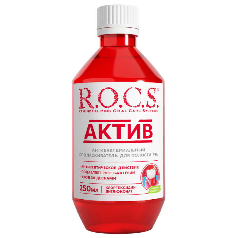 Ополаскиватель для полости рта Актив Active 250мл  от R.O.C.S. + 1