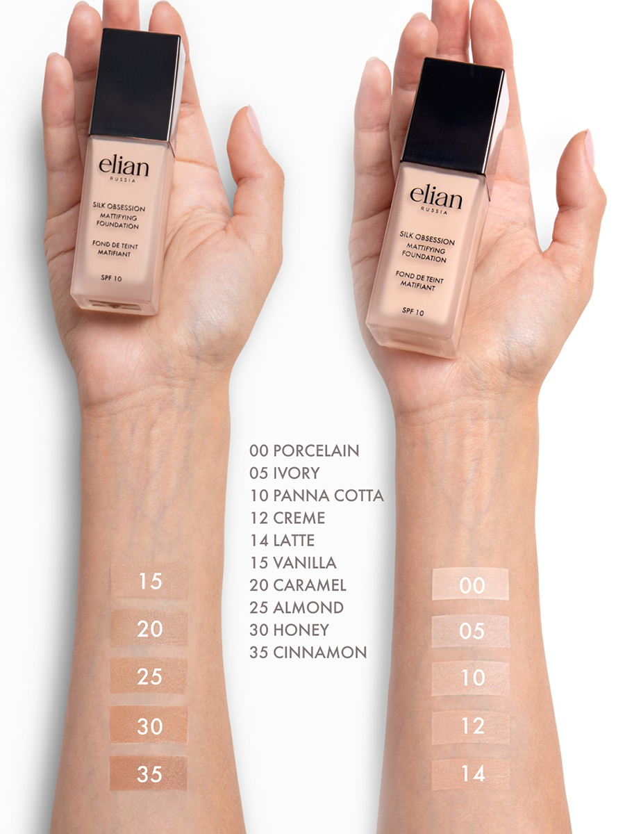 Тональное средство Silk Obsession Foundation SPF10, тон 25 Almond от Elian Russia + 4