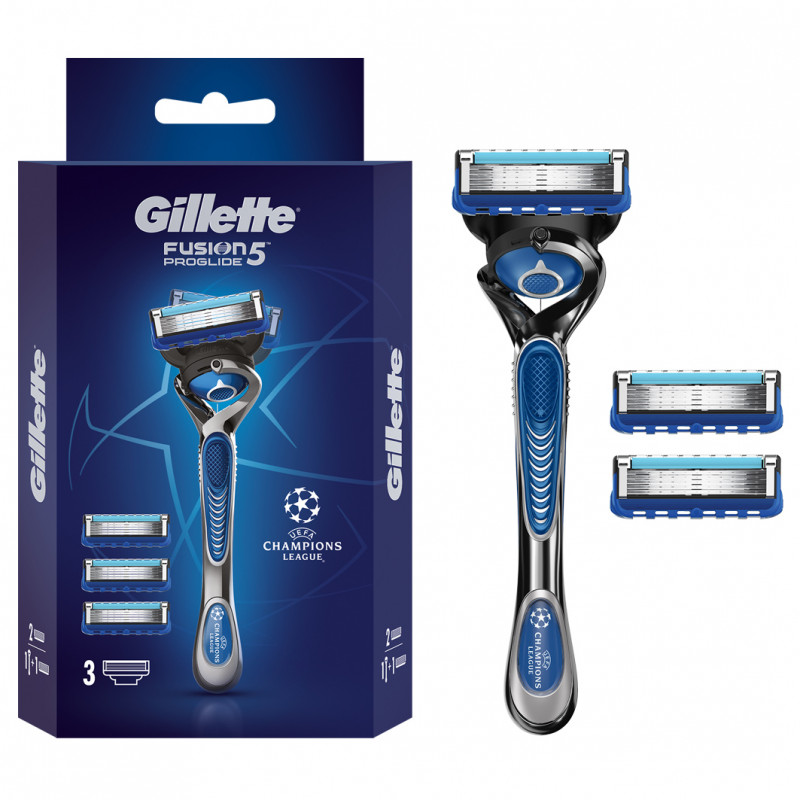 Станок для бритья Fusion Proglide + 3 кассеты от Gillette + 1