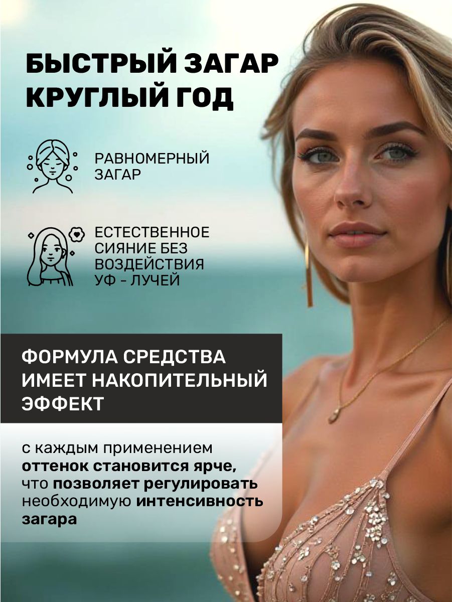 Fast Tan Увлажняющая Сыворотка-автозагар для лица 27мл от Compliment + 6
