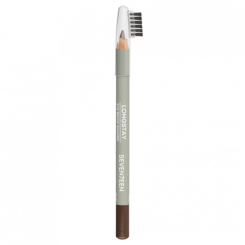Карандаш для бровей с щеточкой Longstay, тон 05 каштановый от Seventeen + 1