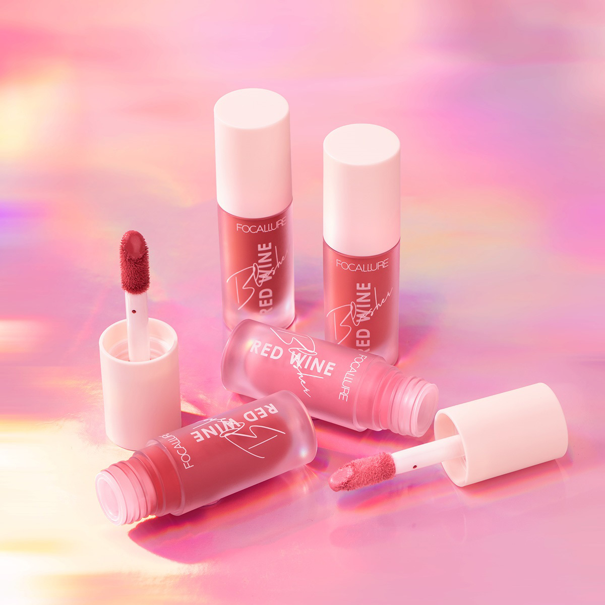 Румяна жидкие Hangover Red Wine Blusher, тон B02 sherry от Focallure + 4