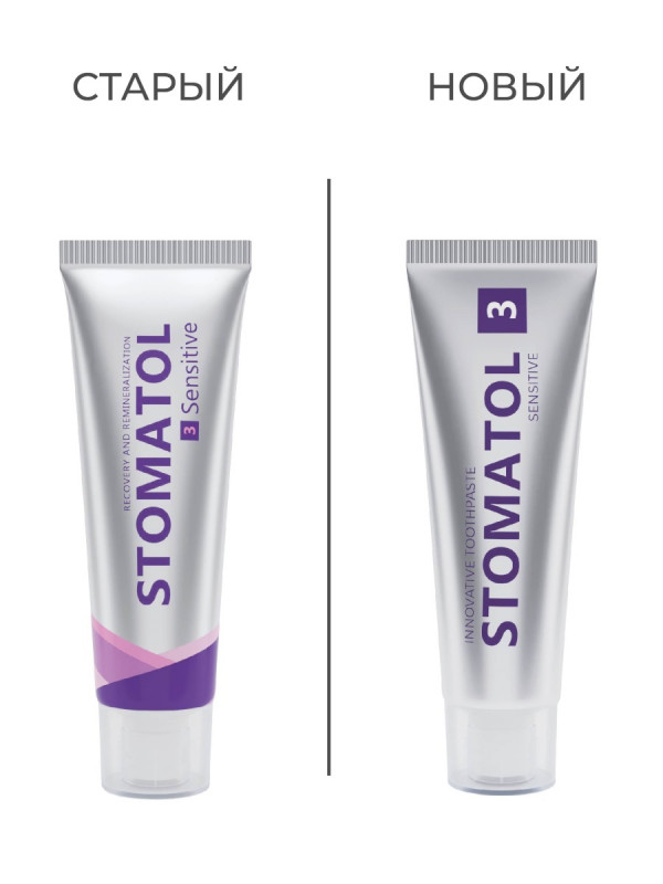 Зубная паста для чувствительных зубов и десен 3 Sensitive 30гр от Stomatol + 1