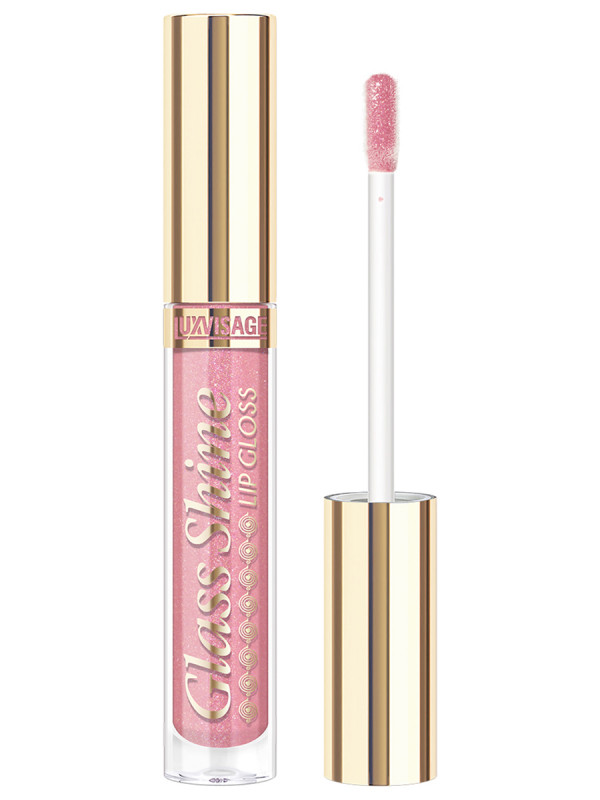 Сияющий Блеск для губ с эффектом объёма Glass Shine, тон 24 Ice Rose от LuxVisage + 1
