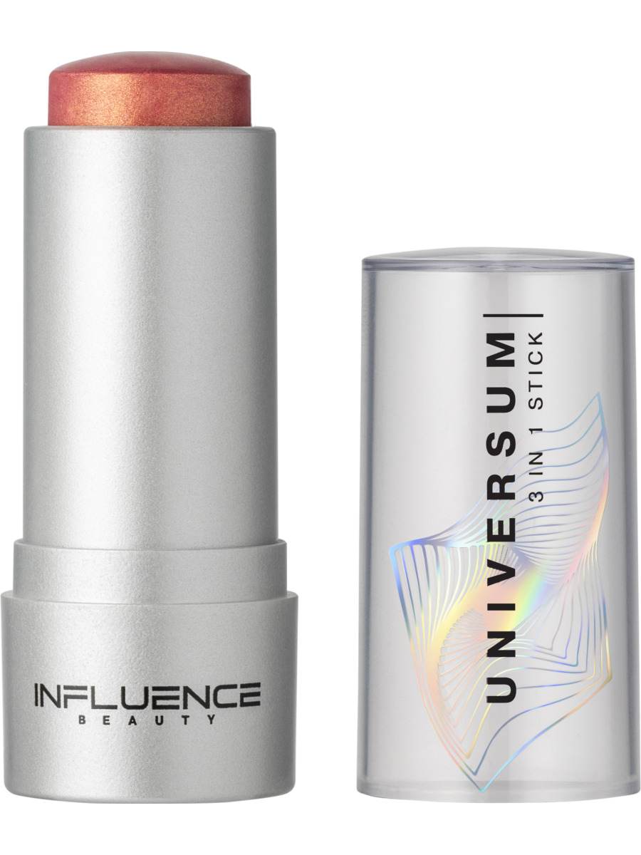 Стик 3в1 Universum, тон 06 розовый с золотым шиммером от Influence Beauty + 4