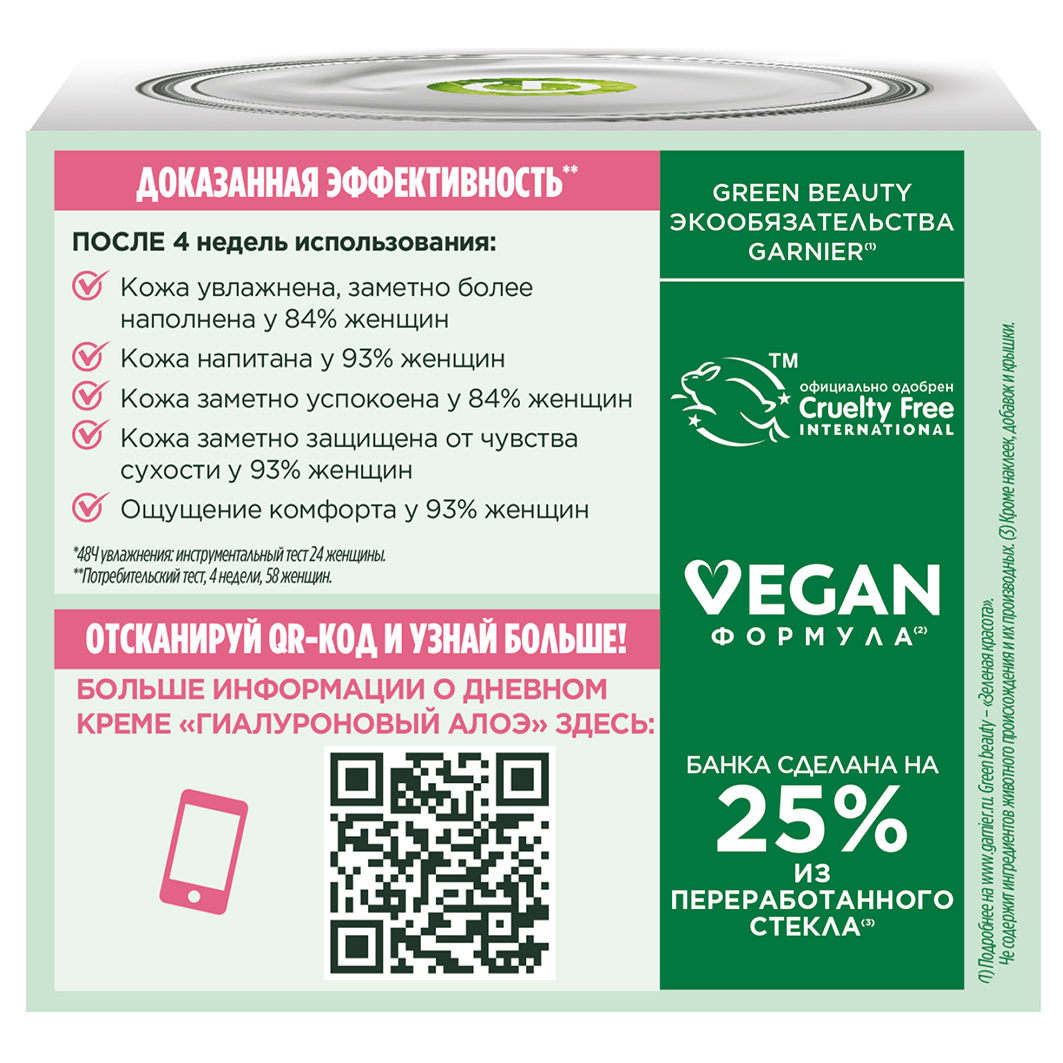 Skin Naturals Гиалуроновый Алоэ-крем для лица 50мл от Garnier + 3