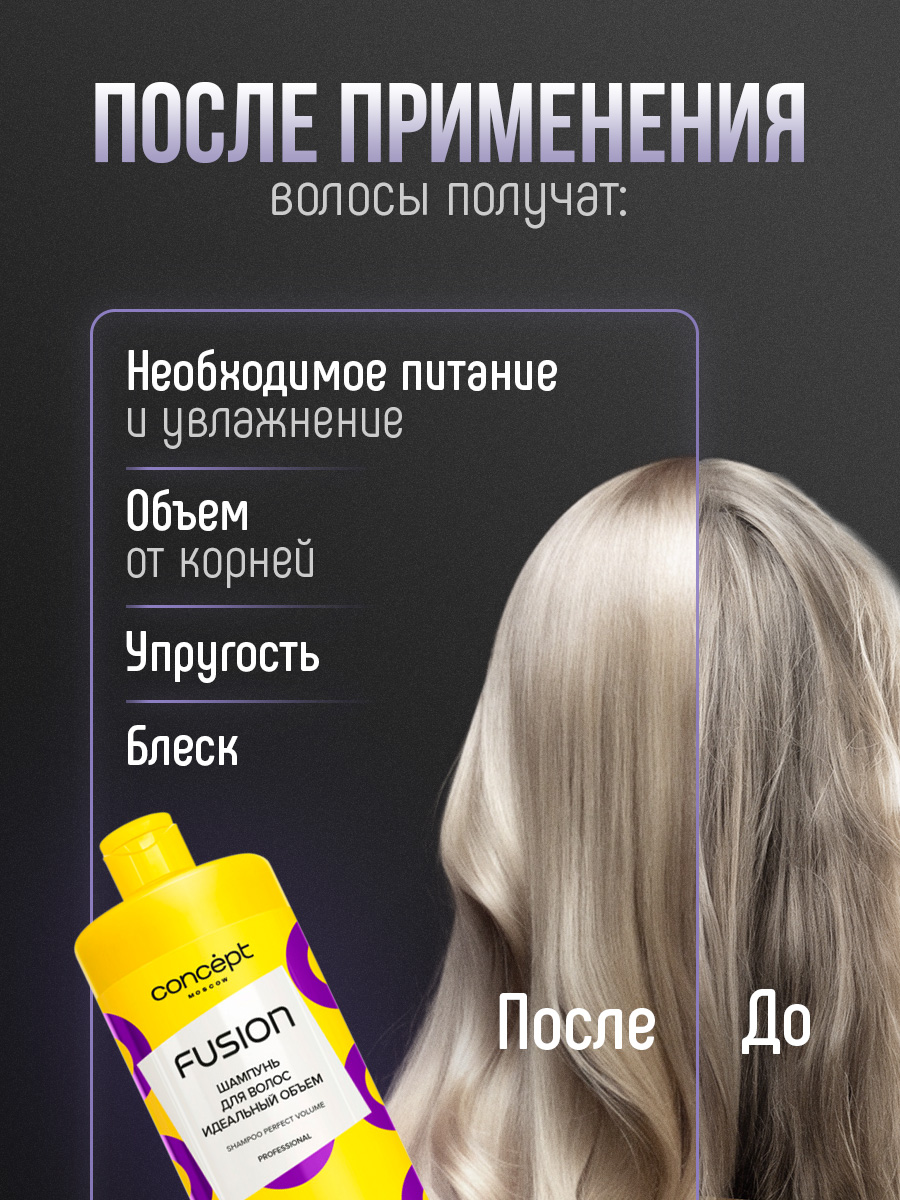 Шампунь для волос Идеальный объем Perfect Volume 1000мл от Concept Moscow + 5