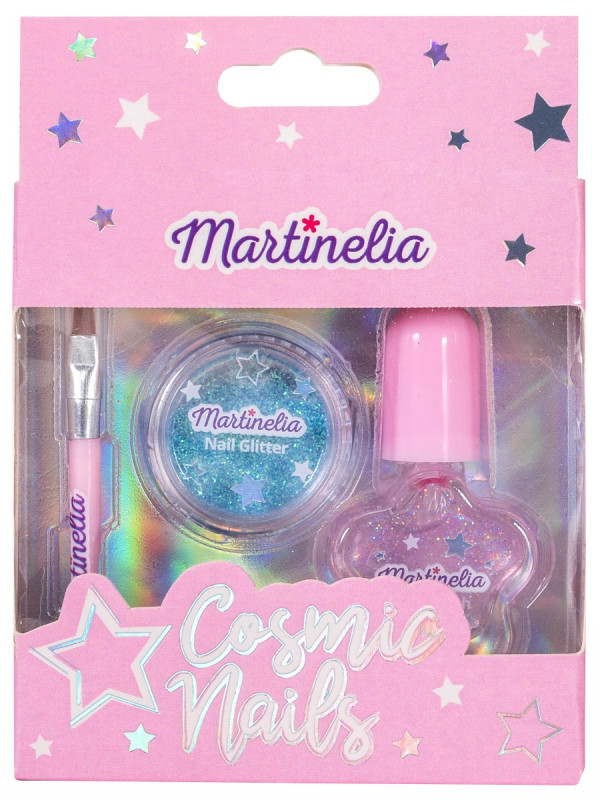 Набор для ногтей (Лак для ногтей, блестки, кисть) от Martinelia + 1
