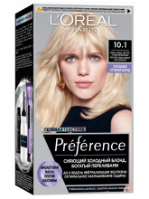 Préférence Cool Blondes Стойкая Краска для волос, тон 10.1 Хельсинки, очень очень светло-русый пепельный