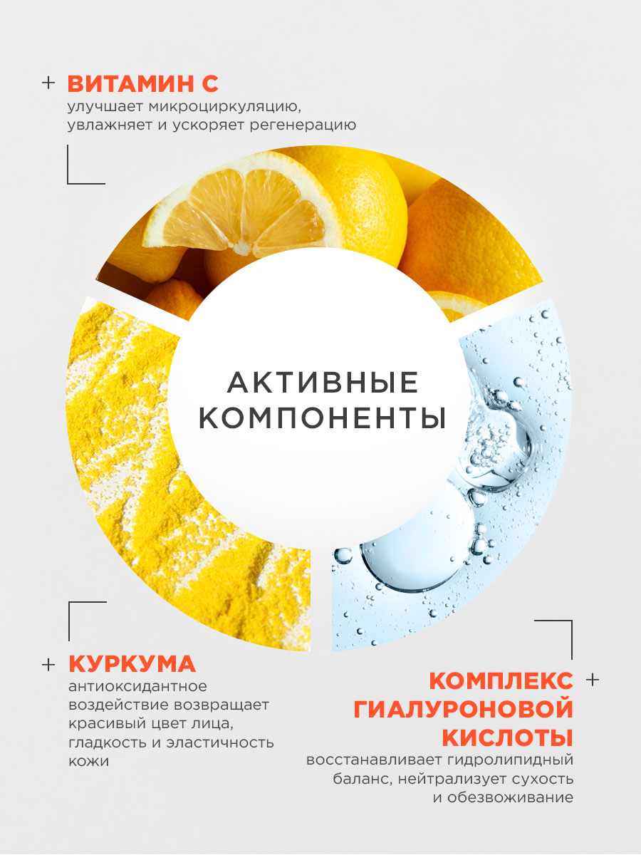 Тонер для лица ухаживающий Сияние кожи Vitamin C & Curcuma 100мл от NSC + 4