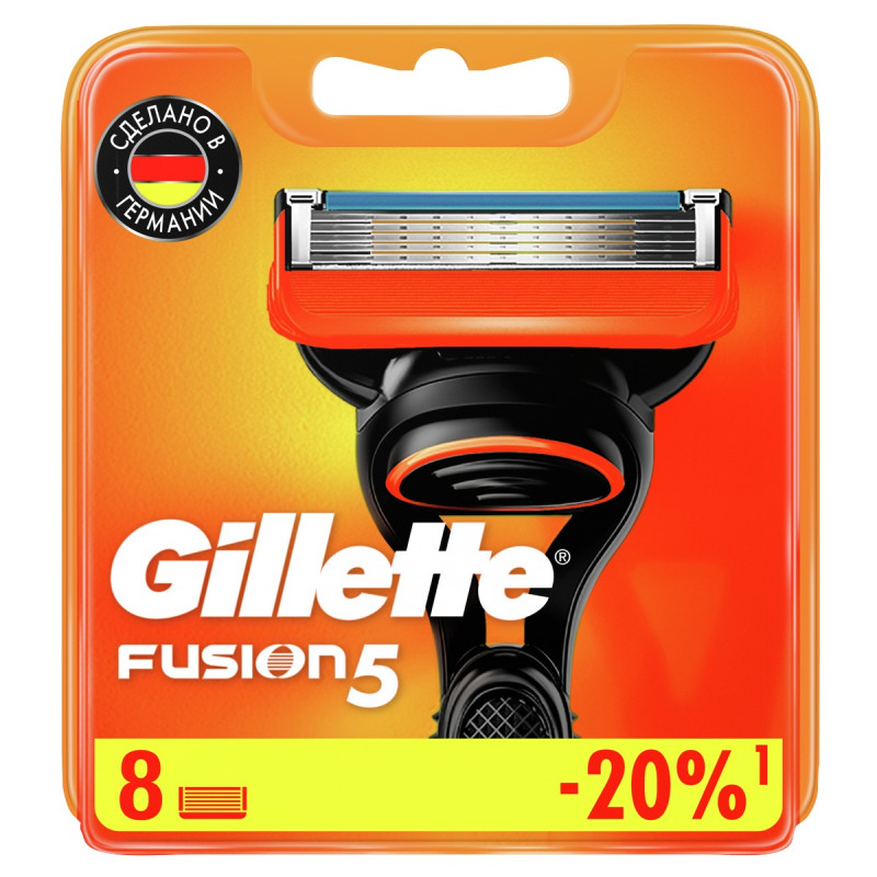 Сменные кассеты Fusion5 8шт от Gillette + 1