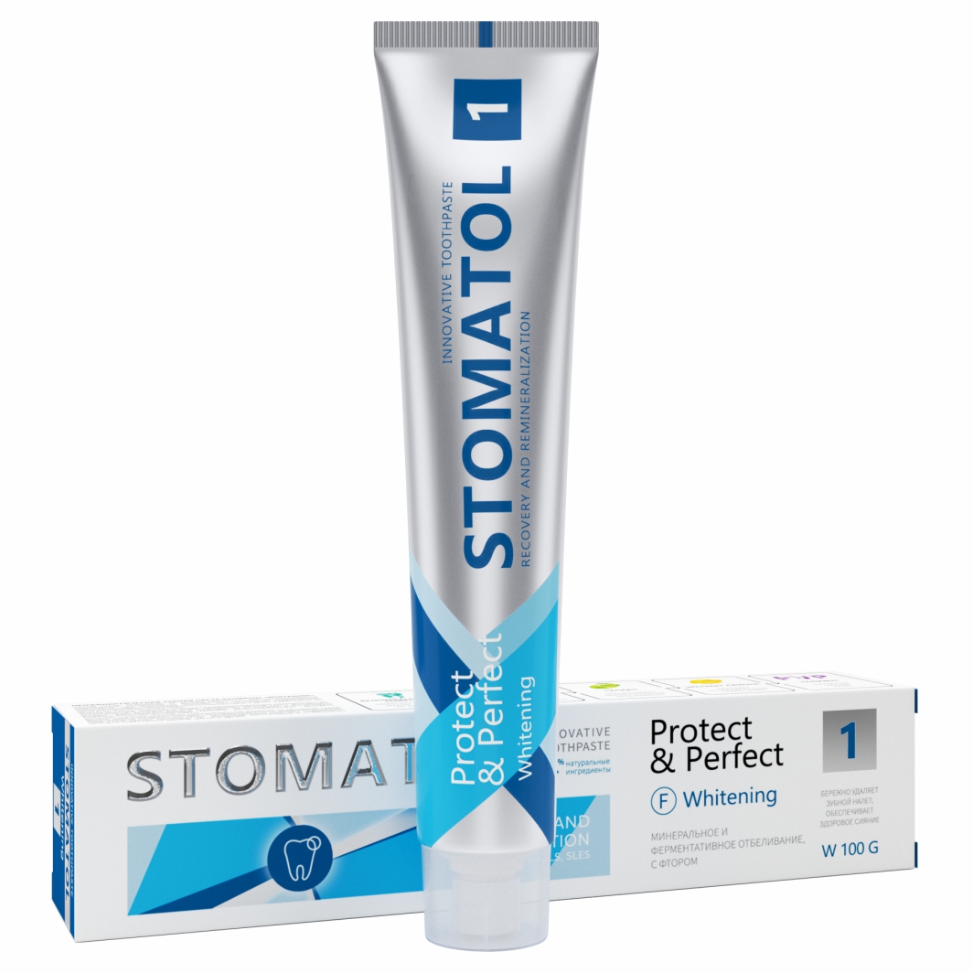 Зубная паста отбеливающая 1 Whitening 100г от Stomatol + 5