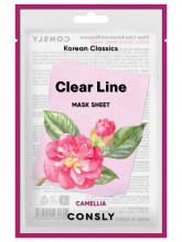 Clear Line Тканевая маска Регенерирующая с маслом японской камелии 25мл