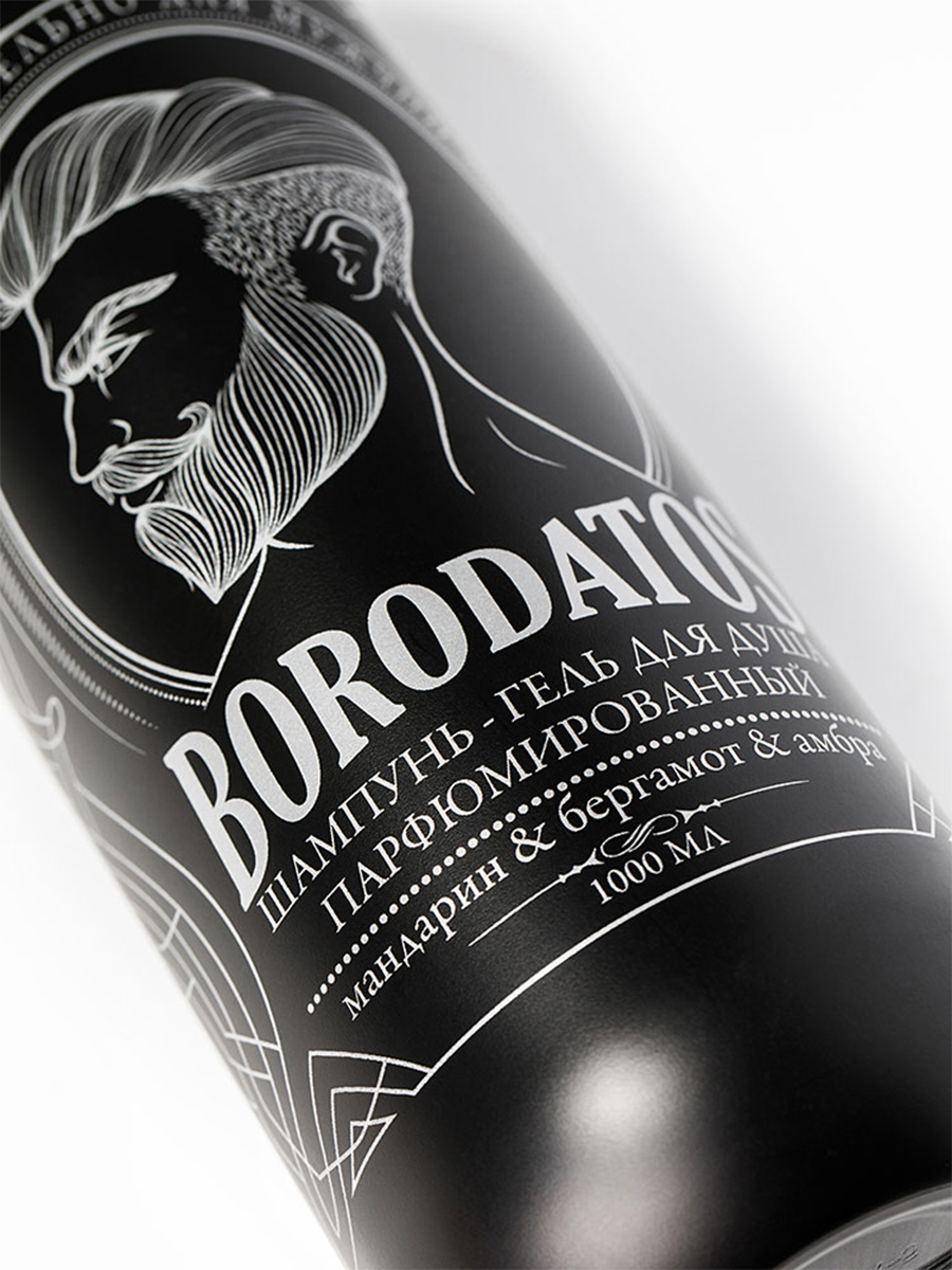 Шампунь-гель для душа 1000мл от Borodatos + 3
