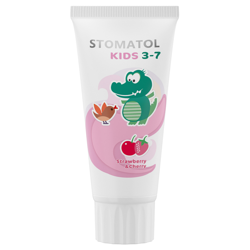 Зубная паста детская 3-7 лет Strawberry & Cherry 50г от Stomatol + 3