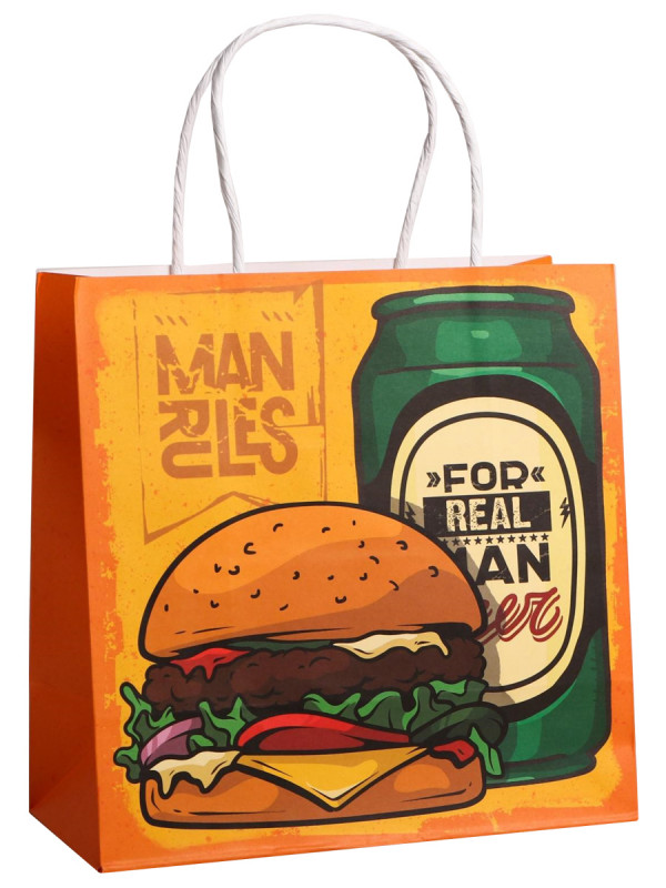 Пакет крафтовый Man rules 22 × 22 × 11см от Дарите Счастье + 1