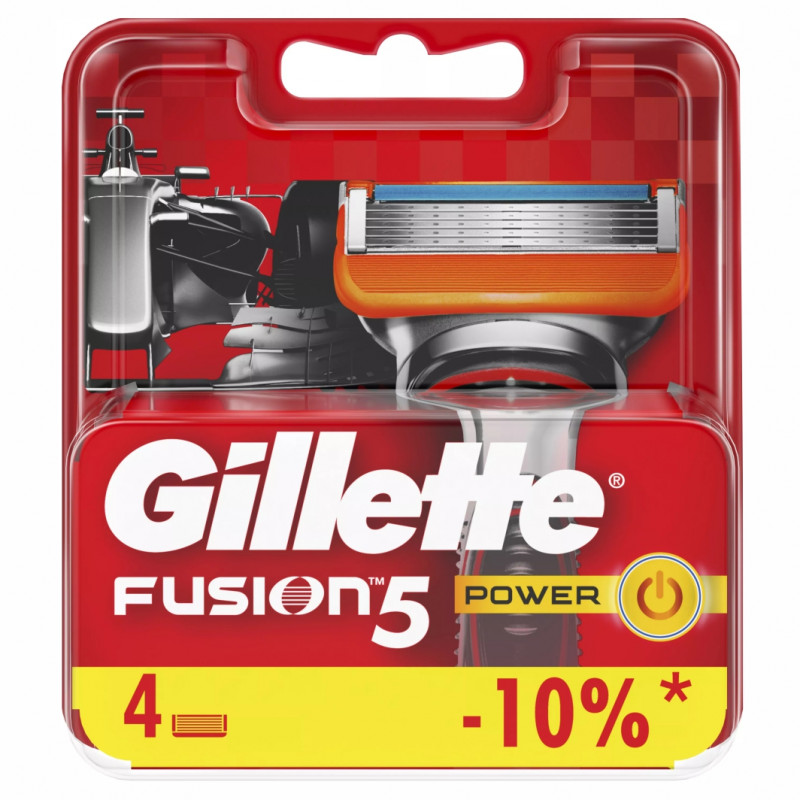 Сменные кассеты Fusion5 Power 4шт от Gillette + 1
