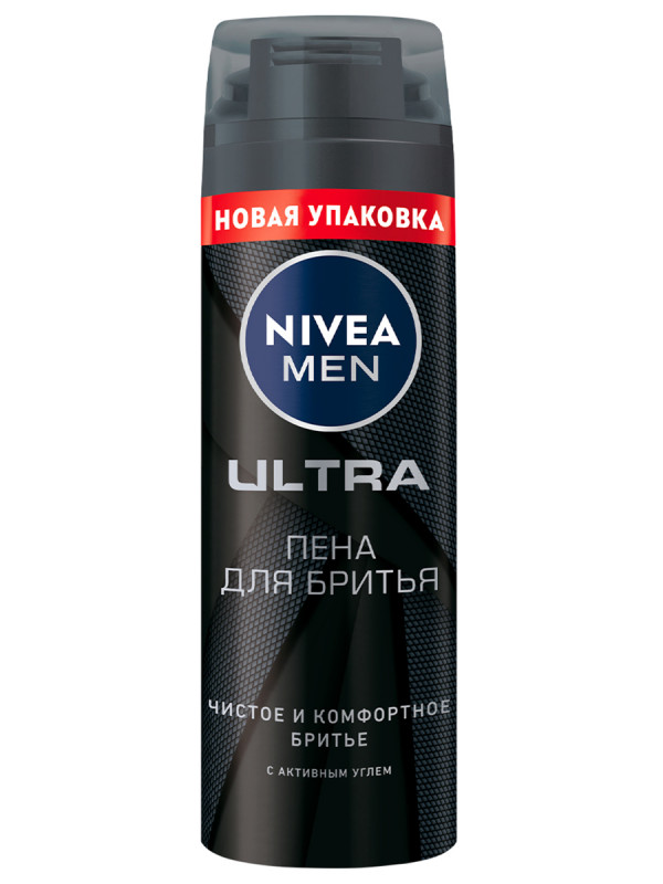 Men Пена для бритья Ultra с активным углем 200мл  от Nivea + 1