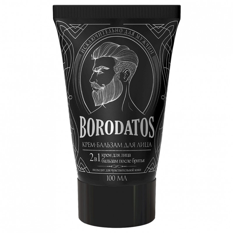 Крем-бальзам после бритья для лица 2в1 100мл от Borodatos + 1