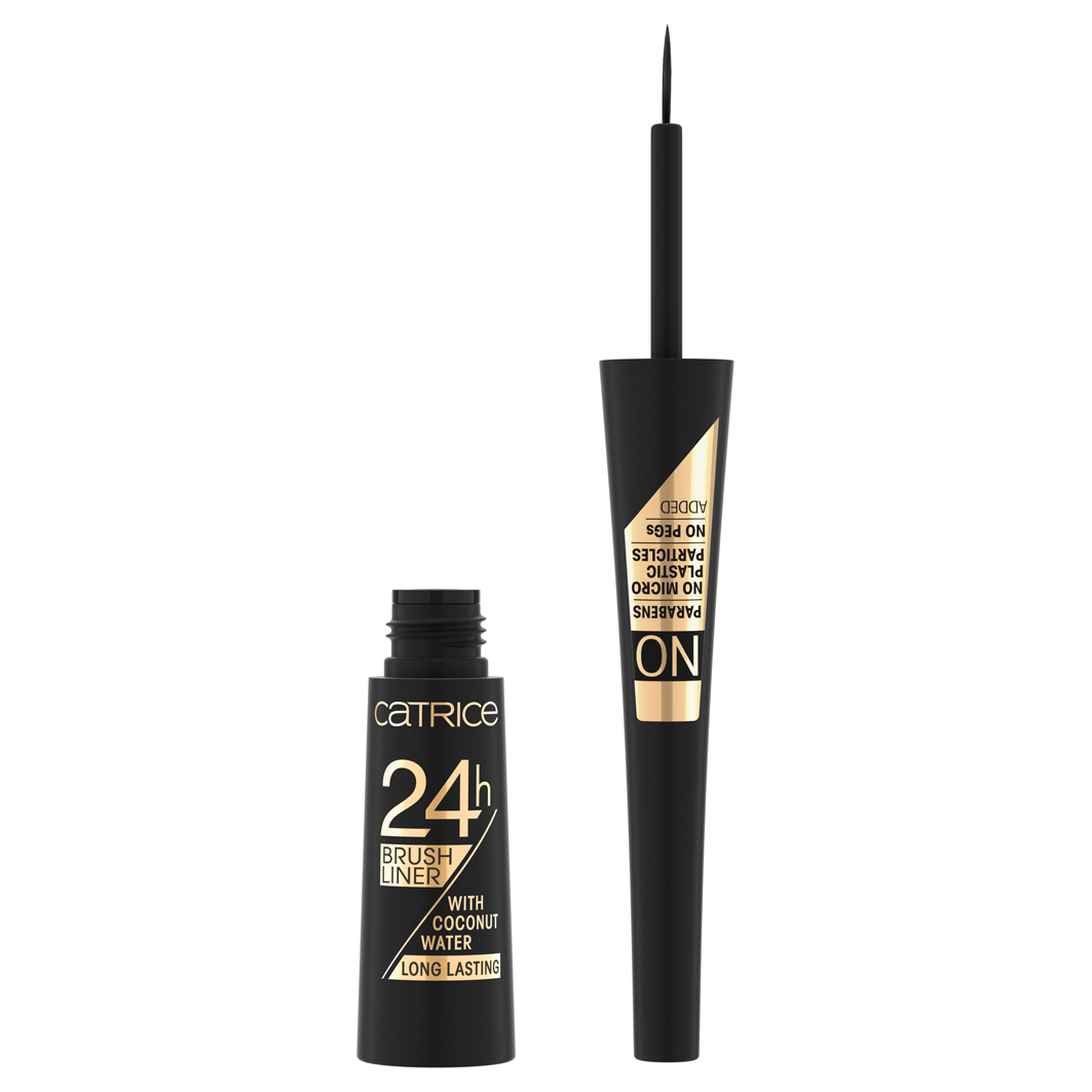Подводка для глаз 24H Brush Liner, тон 010 Ultra Black от Catrice + 2