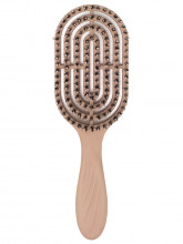 Расческа массажная с натуральной щетиной Бежевая Hair Brush with Natural Boar Bristle Beige