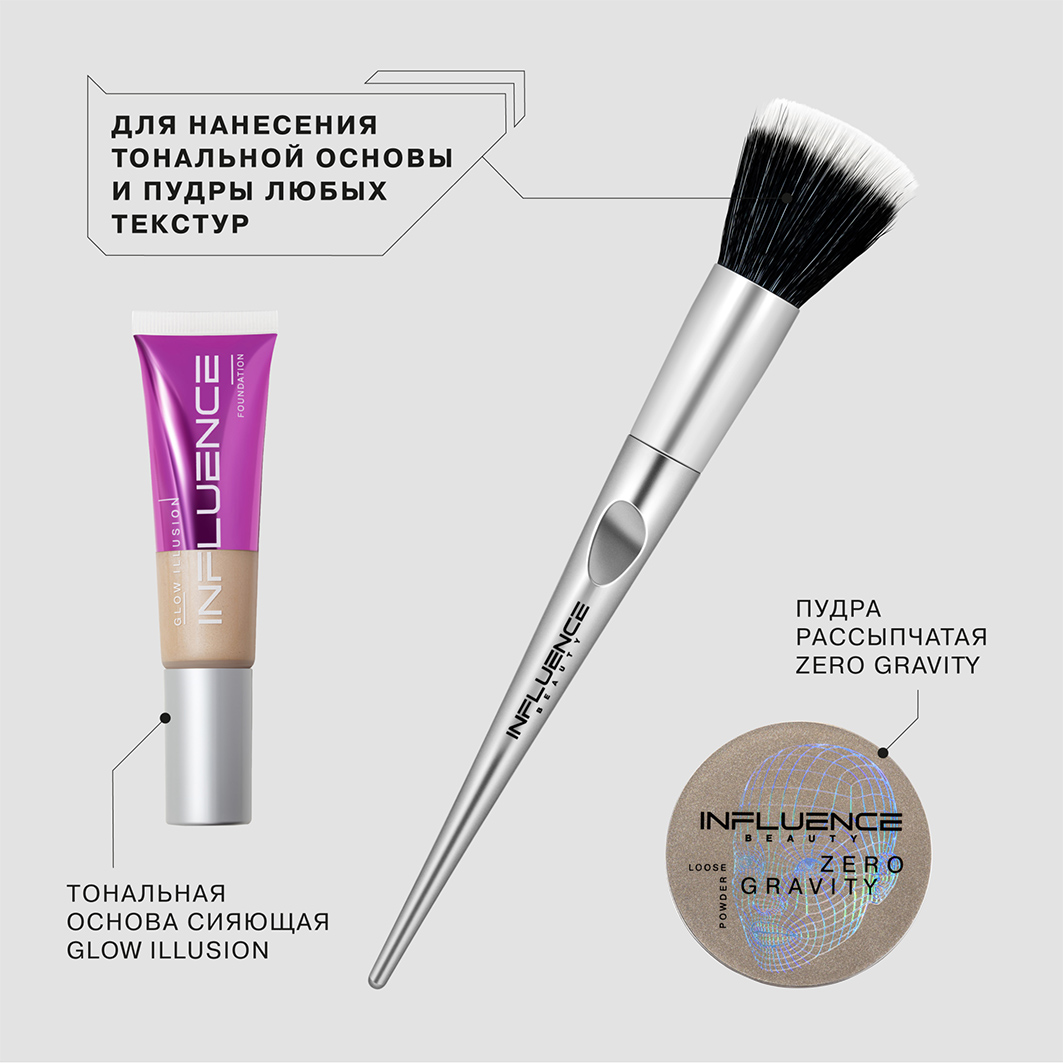 Базовая кисть-дуофибра FD-36R от Influence Beauty + 3