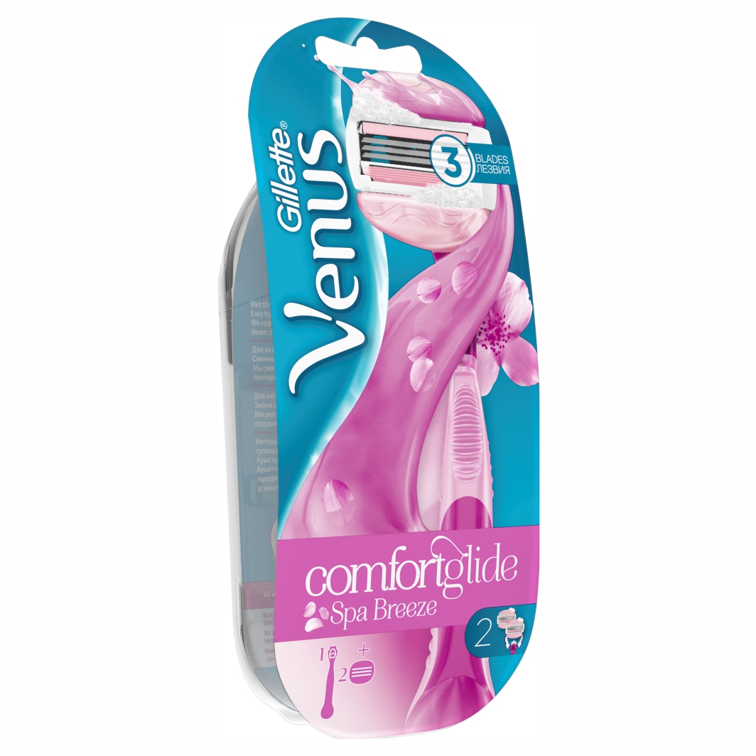 Станок для бритья Venus Spa Breeze + 2 сменные кассеты от Gillette + 6