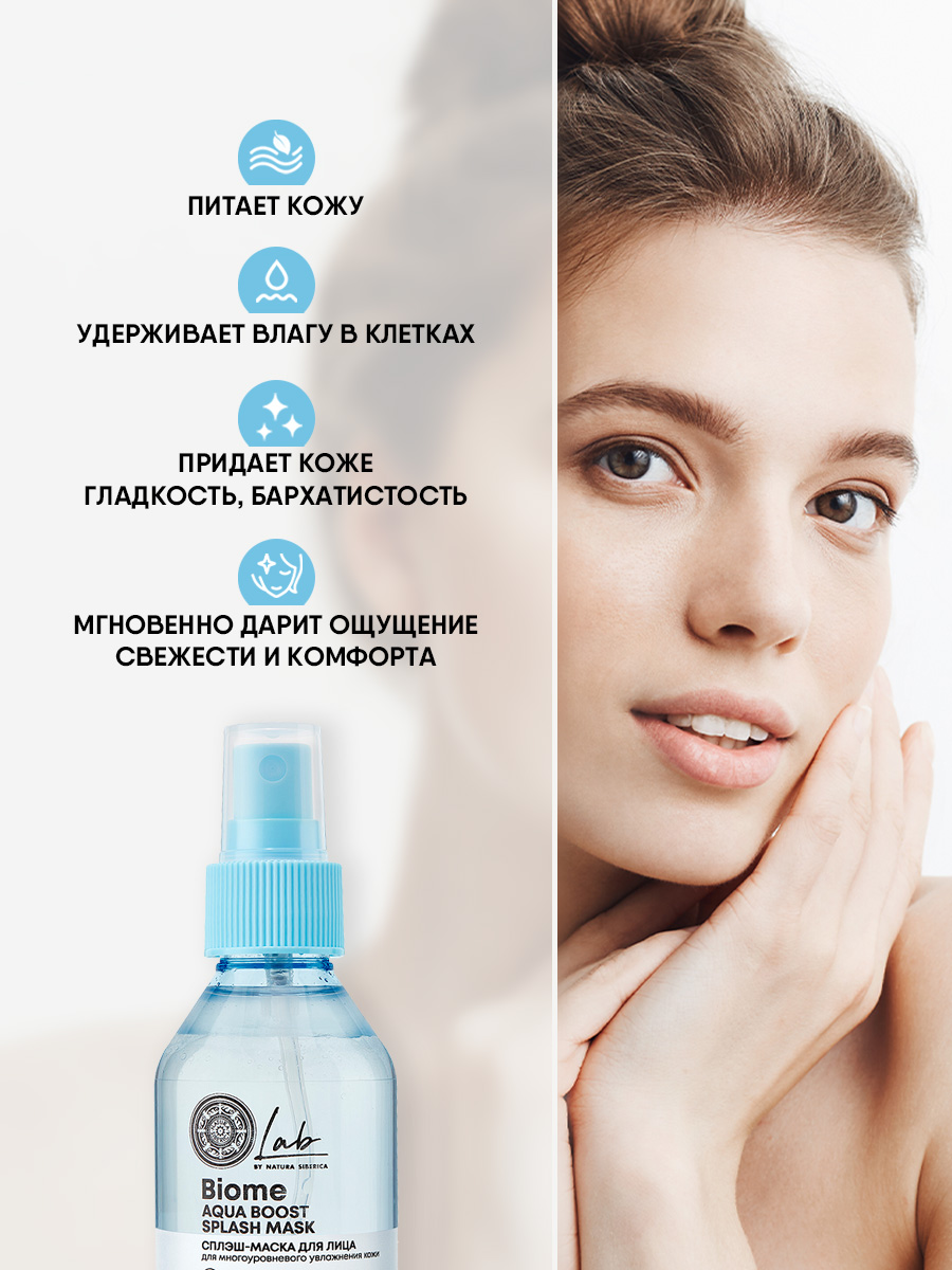 Lab Biome Сплэш-маска для лица Aqua Boost 100мл от Natura Siberica + 5