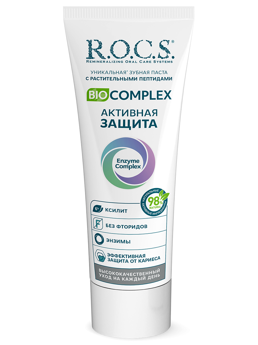 Зубная паста Biocomplex Активная защита 94г от R.O.C.S. + 3