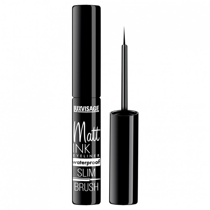 Матовая водостойкая Подводка для глаз Matt Ink Waterproof ультра черная от LuxVisage + 1