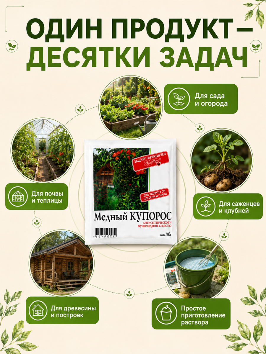 Медный купорос 100г от МосАгро + 6