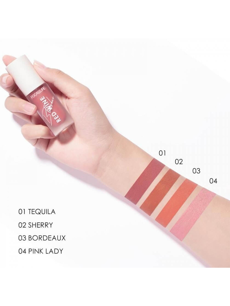 Румяна жидкие Hangover Red Wine Blusher, тон B02 sherry от Focallure + 3