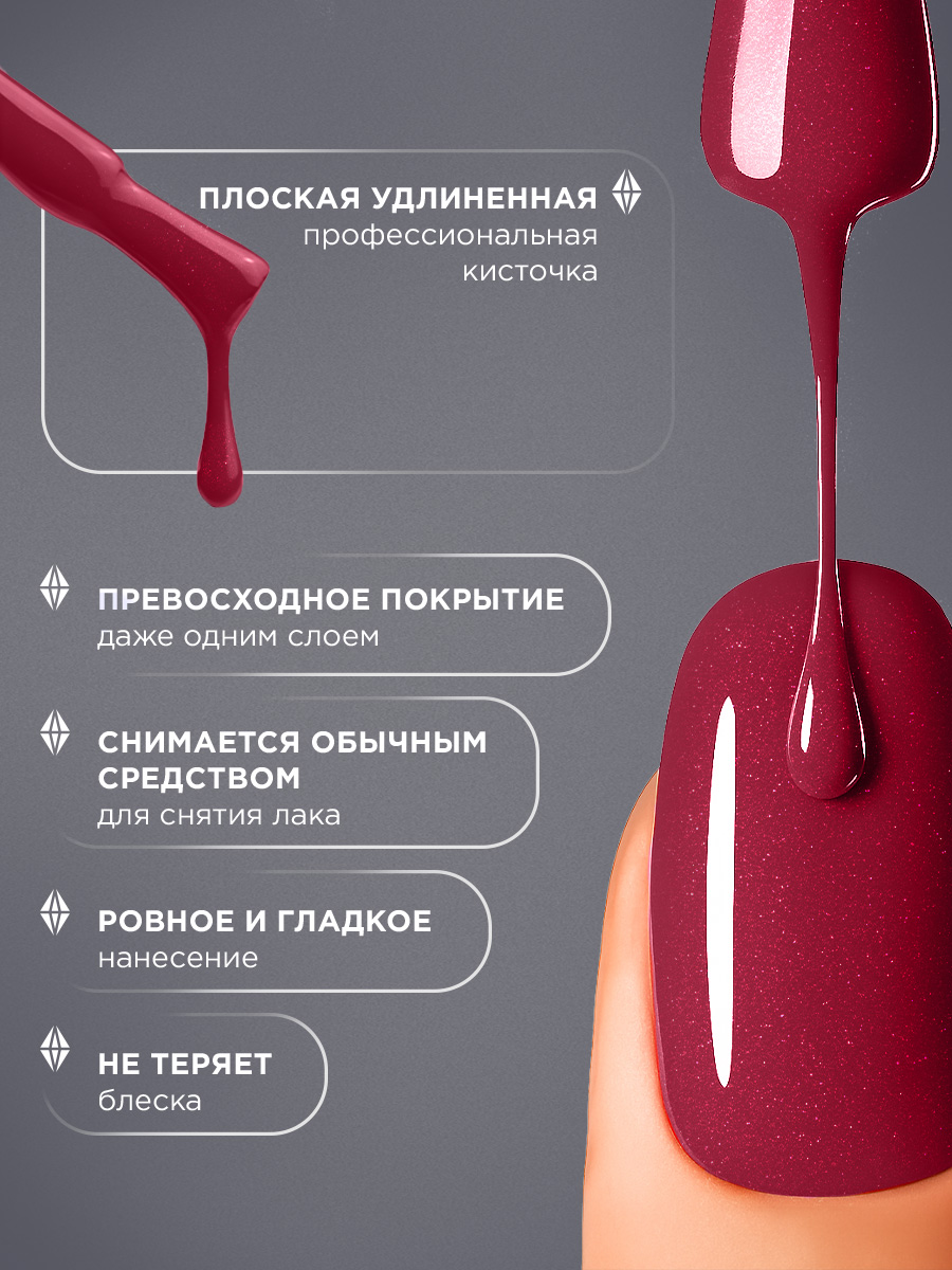 Лак для ногтей, тон 076 красный с искрой от Anny + 3