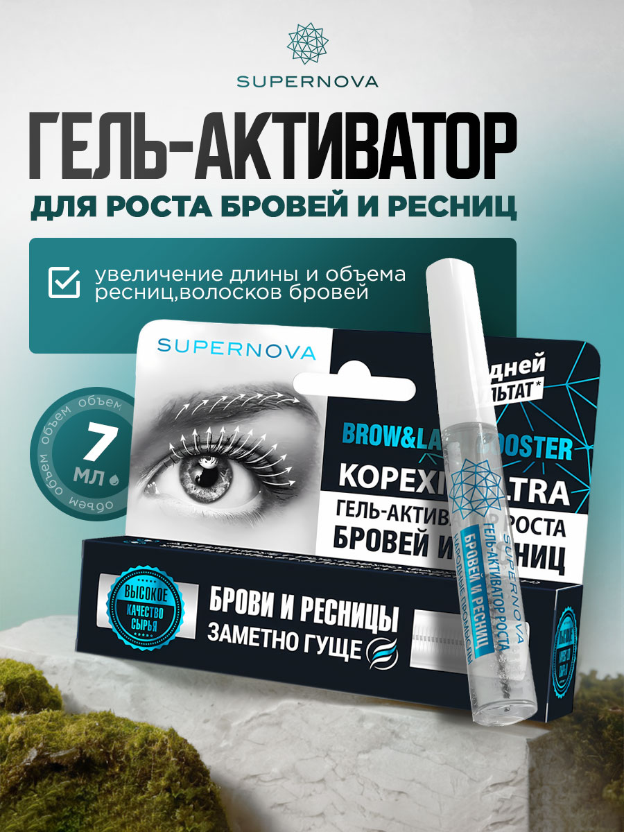 Гель-активатор роста бровей и ресниц Kopexil Ultra 7мл от Supernova + 2