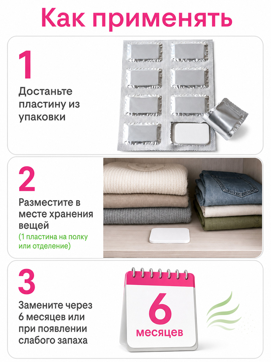 Антимоль пластины Лаванда 8шт  от Домовой Прошка + 5