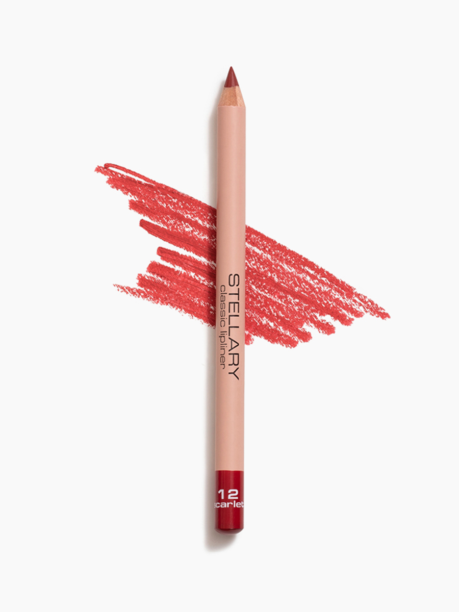 Карандаш для губ, тон 12 scarlet / красный от Stellary + 2