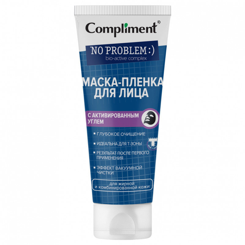 No Problem Маска-пленка для лица с активированным углем 80мл от Compliment + 1