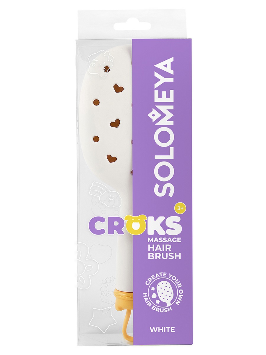 Расческа массажная с отверстиями для джиббитсов Белая от Solomeya + 3