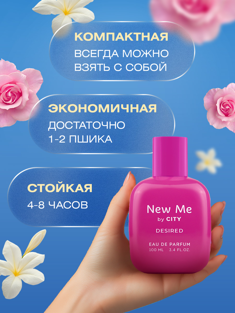 Парфюмерная вода женская New Me Desired by City 100мл от City Parfum + 5