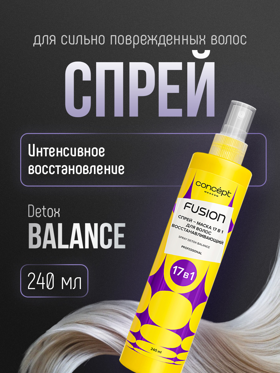 Спрей-маска 17в1 восстанавливающий Detox Balance 240мл от Concept Moscow + 2