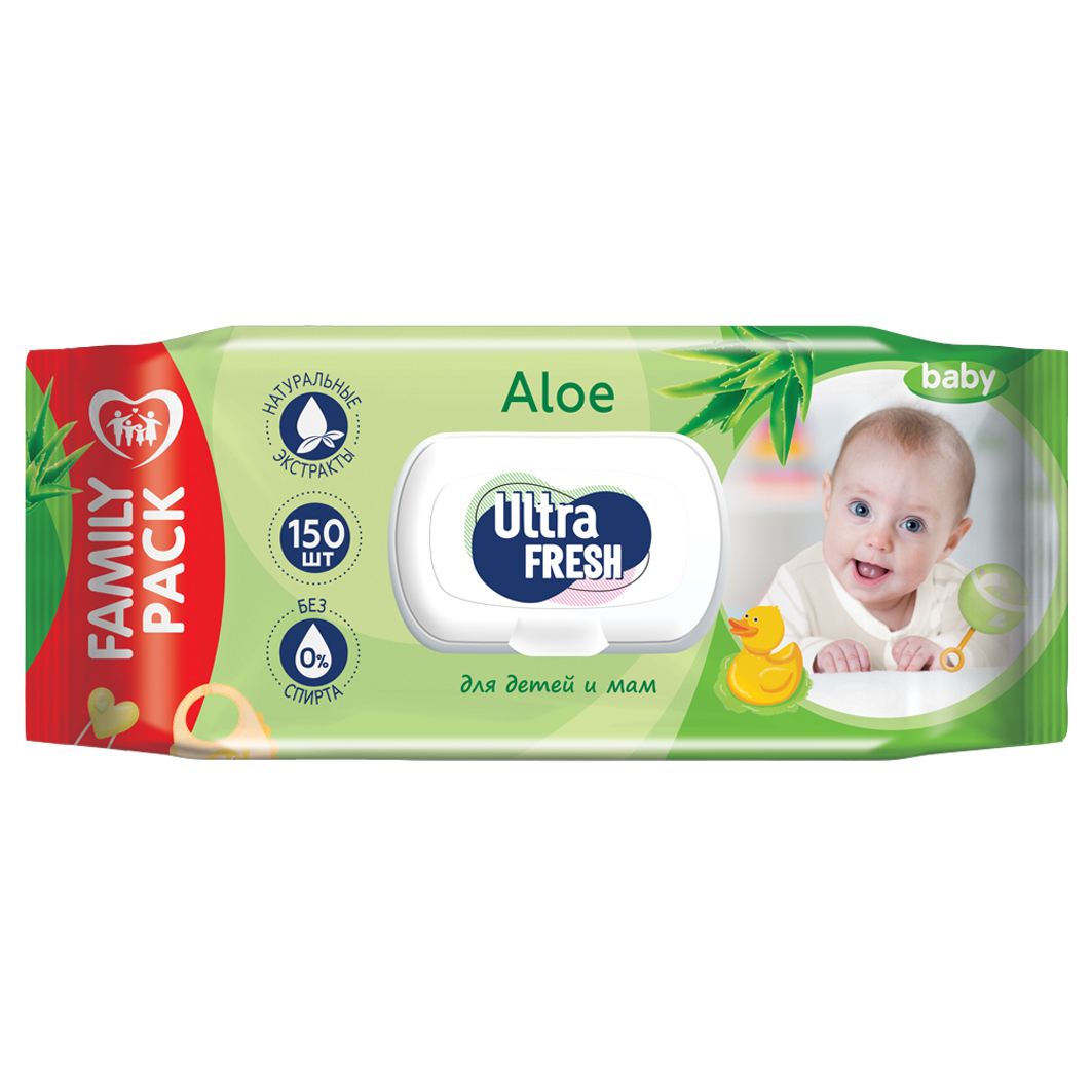 Baby Влажные салфетки 15шт от Ultra Fresh + 2