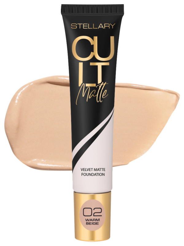 Матирующий Тональный крем Cult Matte Foundation, тон 02 теплый бежевый от Stellary + 1
