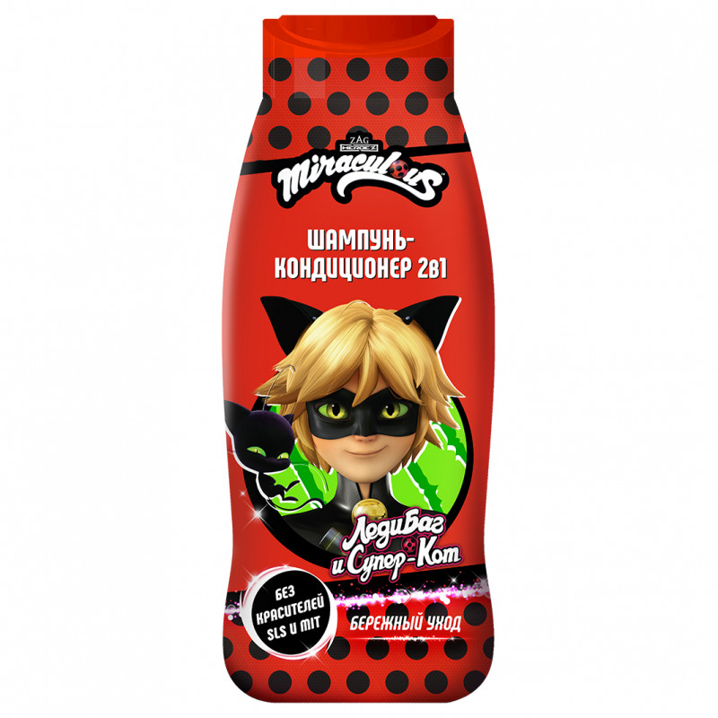 Шампунь-кондиционер детский 2в1 Супер-Кот 400мл  от Miraculous + 1