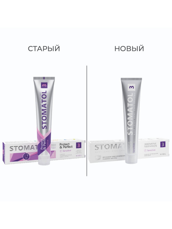 Зубная паста для чувствительных зубов и десен 3 Sensitive 100г от Stomatol + 1