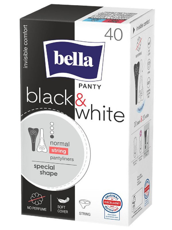Прокладки ежедневные Panty Slim White & Black 40шт от Bella + 1