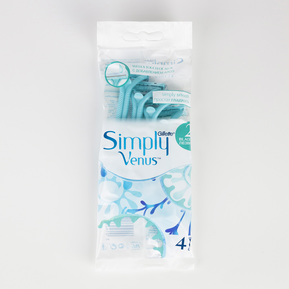 Станки для бритья одноразовые Simply Venus 4шт от Gillette + 2