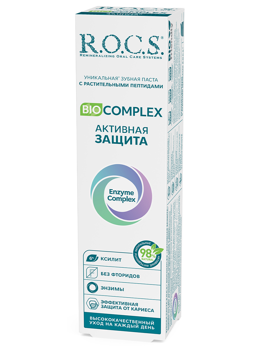Зубная паста Biocomplex Активная защита 94г от R.O.C.S. + 4