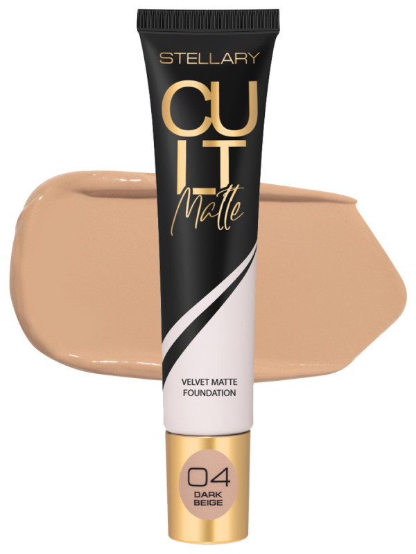 Матирующий Тональный крем Cult Matte Foundation, тон 04 темно-бежевый от Stellary + 1