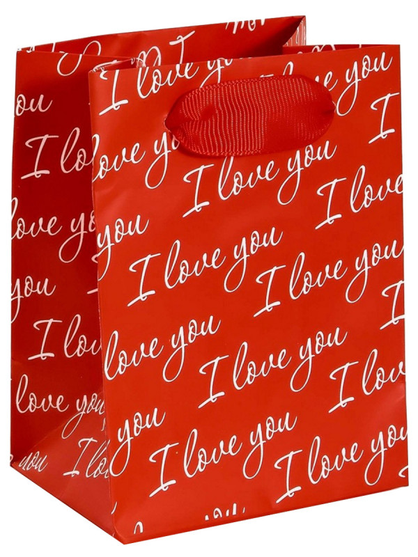 Пакет ламинированный Love you 9×12×6,5см от Дарите Счастье + 1
