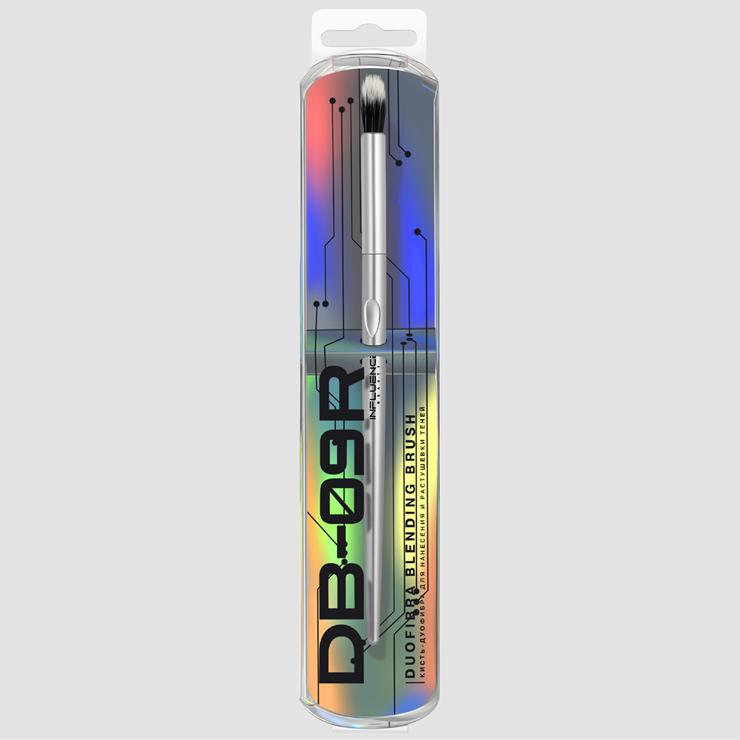 Кисть-дуофибра для нанесения и растушевки теней DB-09R от Influence Beauty + 4